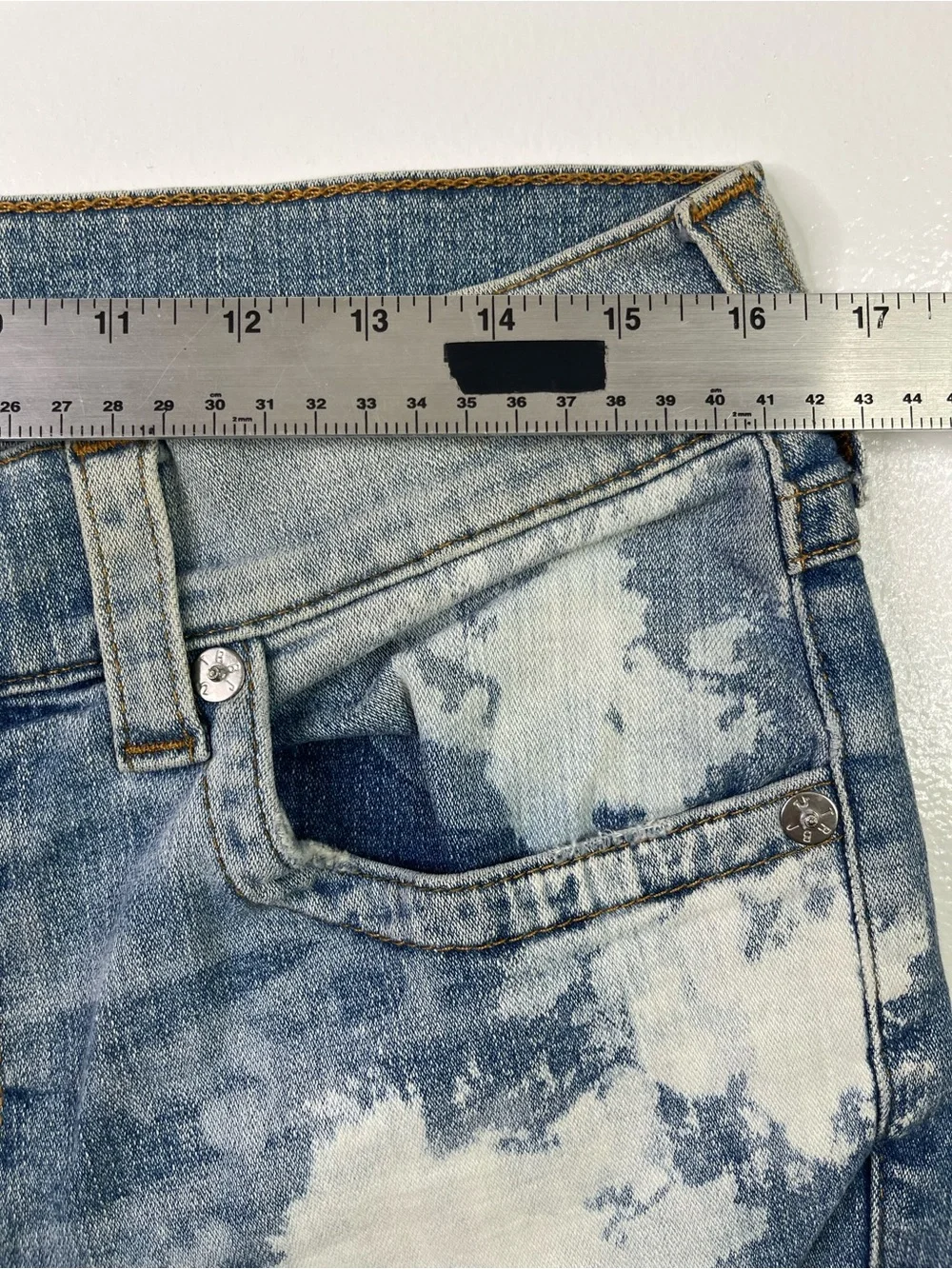 True Religion Section Straight Bleach Splatter Jeans Size 32